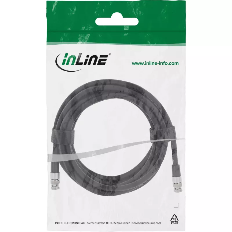 InLine 10805S BNC video kábel, 12G-SDI, 4K 60Hz, 75 Ohm, 5 m