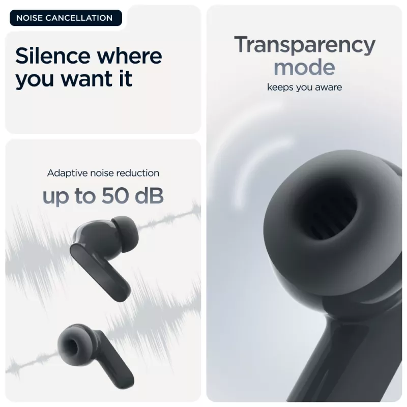 Headset MOTOROLA Moto Buds Bass TWS Bluetooth In-Ear pre hovory a hudbu, čierna, 51 g