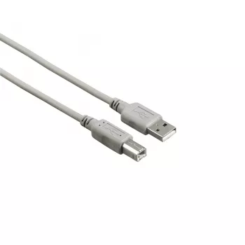 USB-2.0 kábel HAMA 00200900 — 1,5 m, USB A na USB B, sivý