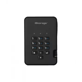 iStorage diskAshur2 256-bit 1 TB USB 3.2 bezpečne šifrovaný SSD disk – čierny IS-DA2-256-SSD-1TB-B