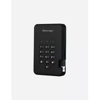 iStorage diskAshur2 256-bit 1 TB USB 3.2 bezpečne šifrovaný SSD disk – čierny IS-DA2-256-SSD-1TB-B