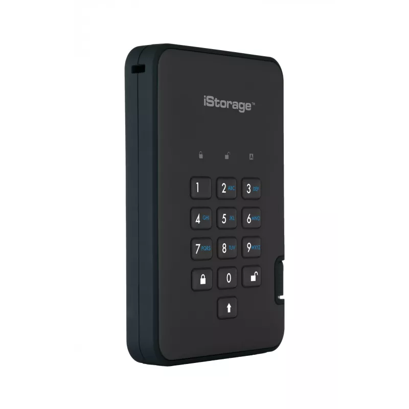 iStorage diskAshur2 256-bit 1 TB USB 3.2 bezpečne šifrovaný SSD disk – čierny IS-DA2-256-SSD-1TB-B