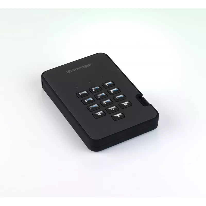 iStorage diskAshur2 256-bit 1 TB USB 3.2 bezpečne šifrovaný SSD disk – čierny IS-DA2-256-SSD-1TB-B