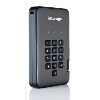 iStorage diskAshur PRO² HDD 4 TB | bezpečný prenosný pevný disk | FIPS 140-2 Level 2, NCSC CPA, NLNCSA BSPA & NATO Restricted | AES-XTS 256-bit hardvérové šifrovanie | chránené PIN kódom | nezávislé od operačného systému a platformy | v súlade s GDPR, TAA | ochrana proti brute-force útokom | odolný proti prachu/vode