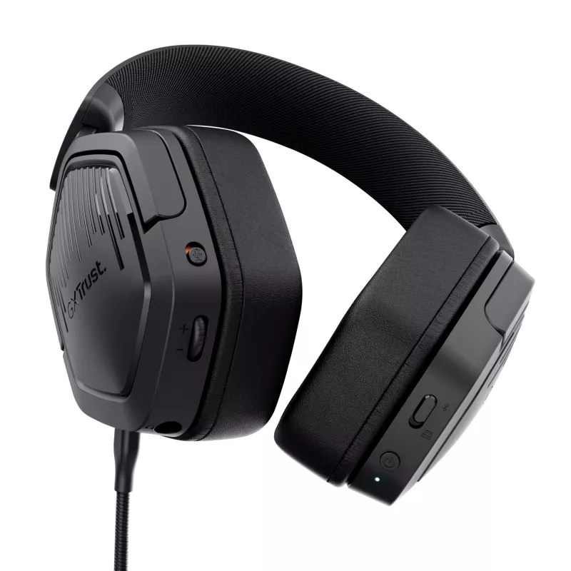 Trust GXT 493 Carus headset káblový & bezdrôtový cez hlavu, helma herný USB Type-C / USB Type-A Bluetooth čierny