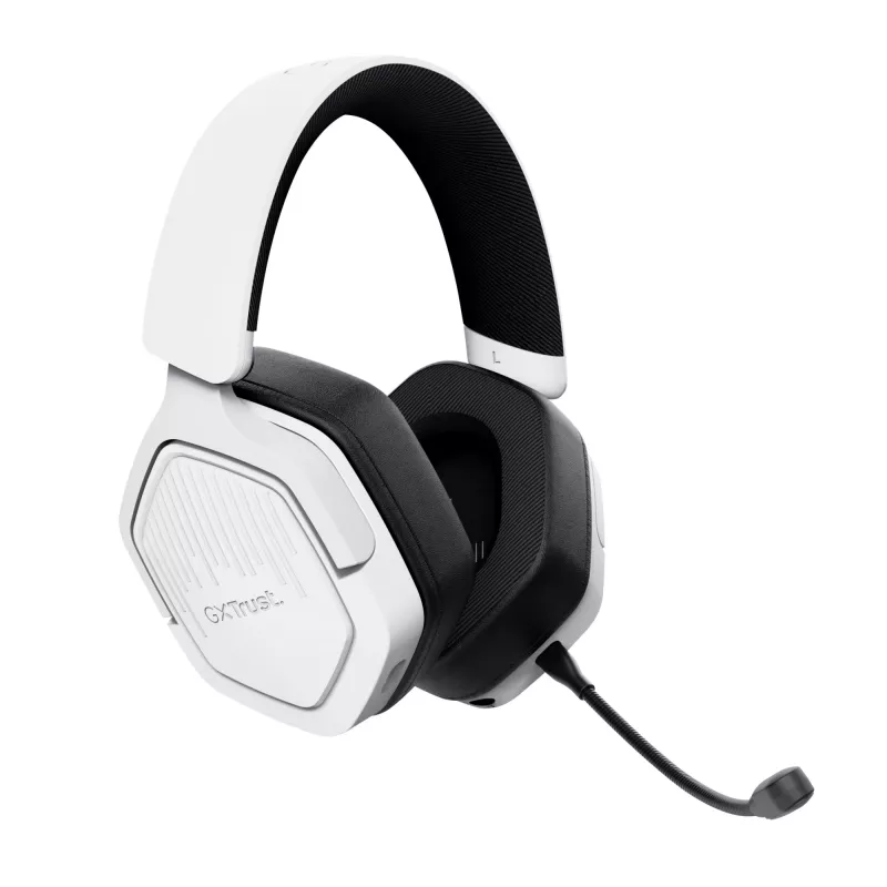 Trust GXT 493W Carus headset káblový & bezdrôtový cez hlavu, helma herný USB Type-C / USB Type-A Bluetooth biely