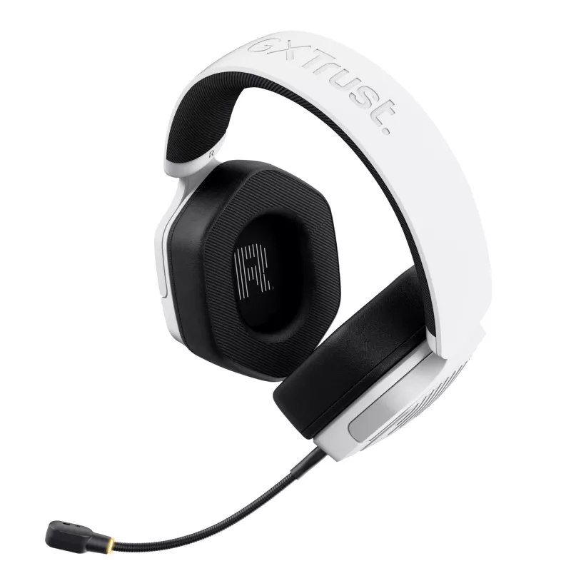Trust GXT 493W Carus headset káblový & bezdrôtový cez hlavu, helma herný USB Type-C / USB Type-A Bluetooth biely