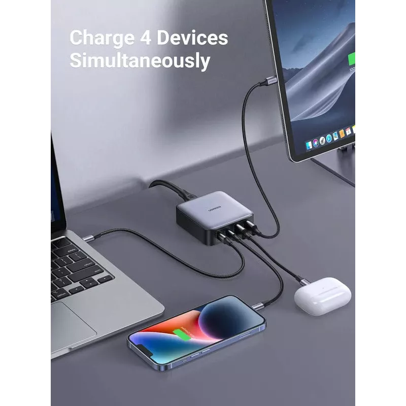 Ugreen Nexode 65 W stolová rýchlonabíjačka, 2x USB-A + 2x USB-C (90747)