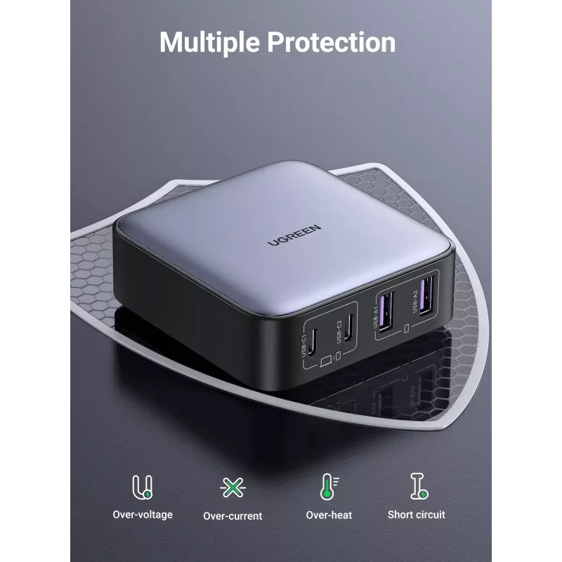Ugreen Nexode 65 W stolová rýchlonabíjačka, 2x USB-A + 2x USB-C (90747)