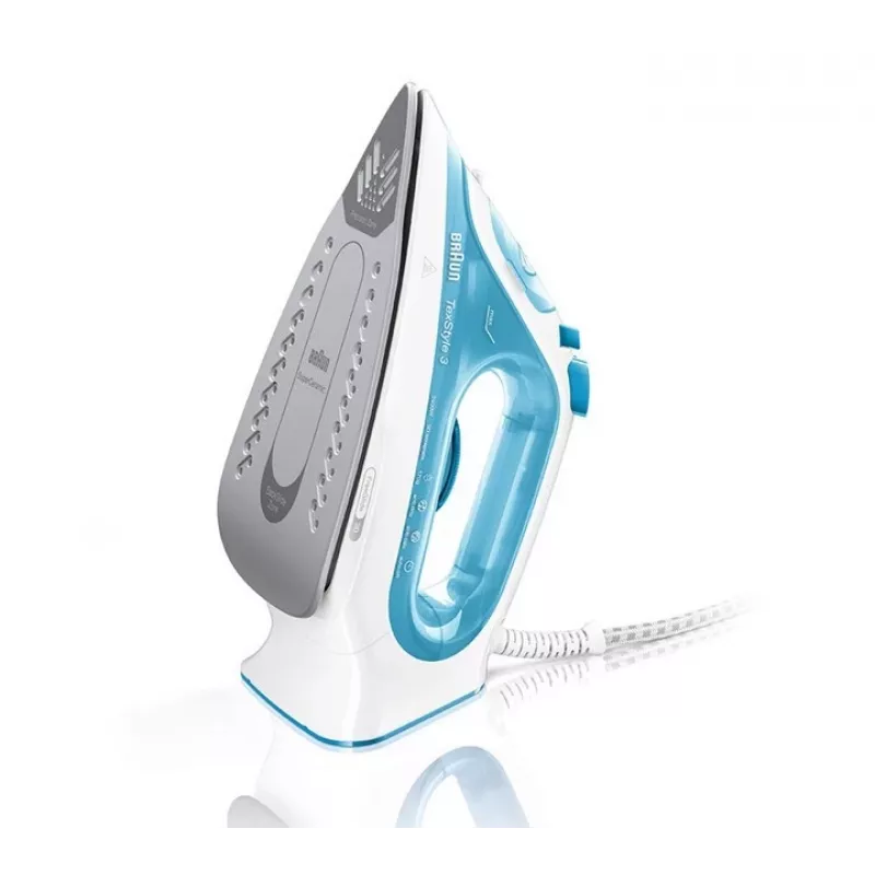 Braun TexStyle 3 parná žehlička SI 3053 modrá keramická platňa 2400 W