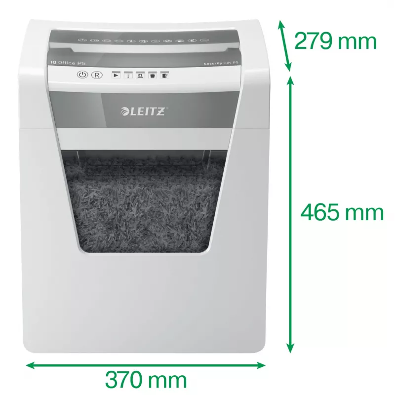 Leitz IQ Office skartovač Security P5, mikrostrih, 22,3 cm, 2 x 15 mm, 23 l, 250 listov, 55 dB