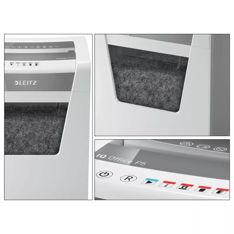 Leitz IQ Office skartovač Security P5, mikrostrih, 22,3 cm, 2 x 15 mm, 23 l, 250 listov, 55 dB