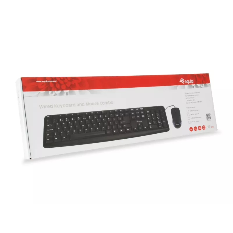 Equip 245201 klávesnica myš vrátane Office USB QWERTY španielska čierna