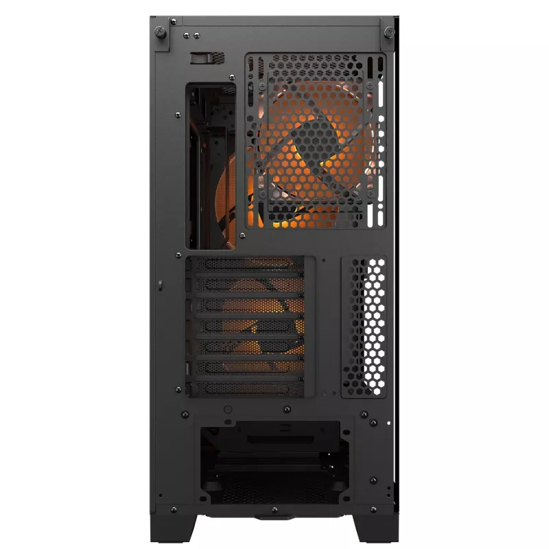 PC Midi Tower skriňa Cougar Airface FLO ARGB, čierna — podporuje 2x 180 mm vpredu, 1x 120 mm vzadu, 2,5/3,5 palcové disky, 240×480×509 mm
