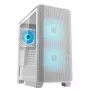COUGAR PC Midi Tower skriňa Airface FLO ARGB biela — 2x180mm vpredu, 1x120mm vzadu, podporuje 2,5 palca/3,5 palca HDD, 240×480×509 mm