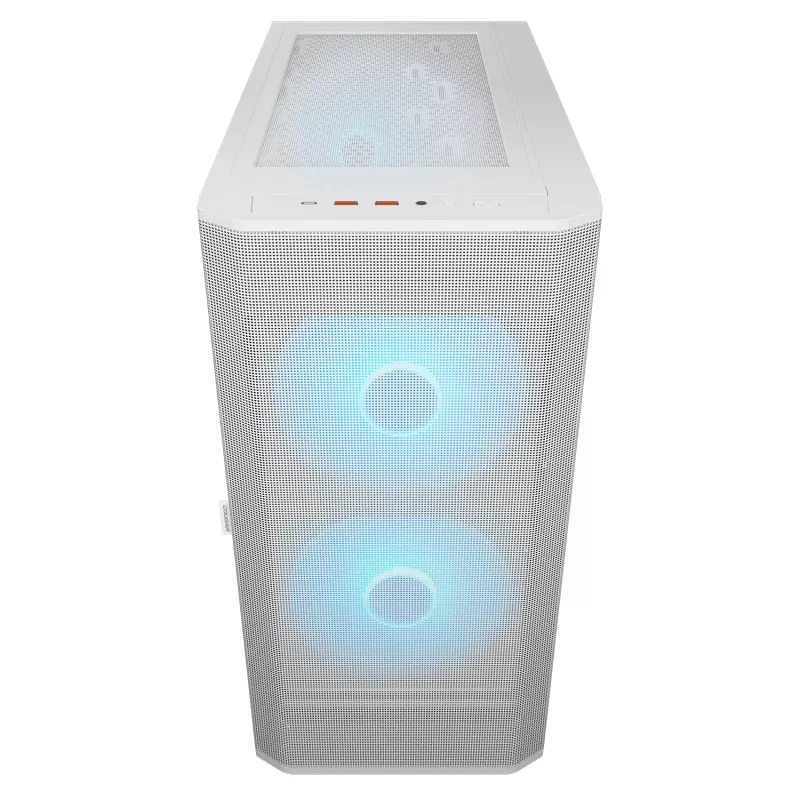 COUGAR PC Midi Tower skriňa Airface FLO ARGB biela — 2x180mm vpredu, 1x120mm vzadu, podporuje 2,5 palca/3,5 palca HDD, 240×480×509 mm