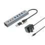 Conceptronic HUBBIES20GP 7-portový USB 3.0 hub s napájacím zdrojom, 5Gbps, USB-C x 3, USB-A x 4