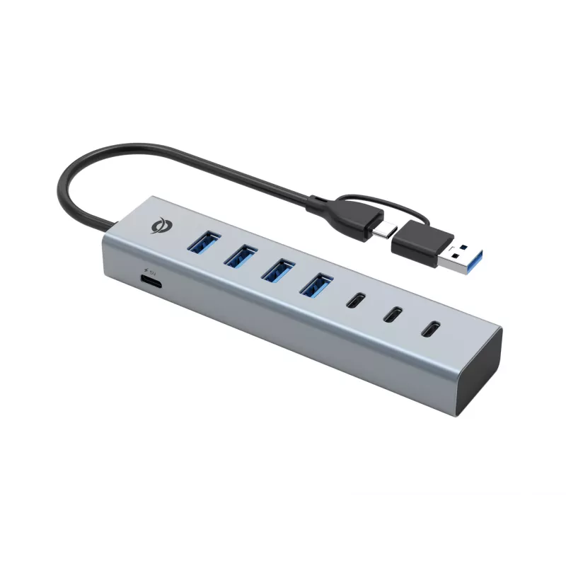 Conceptronic HUBBIES20GP 7-portový USB 3.0 hub s napájacím zdrojom, 5Gbps, USB-C x 3, USB-A x 4