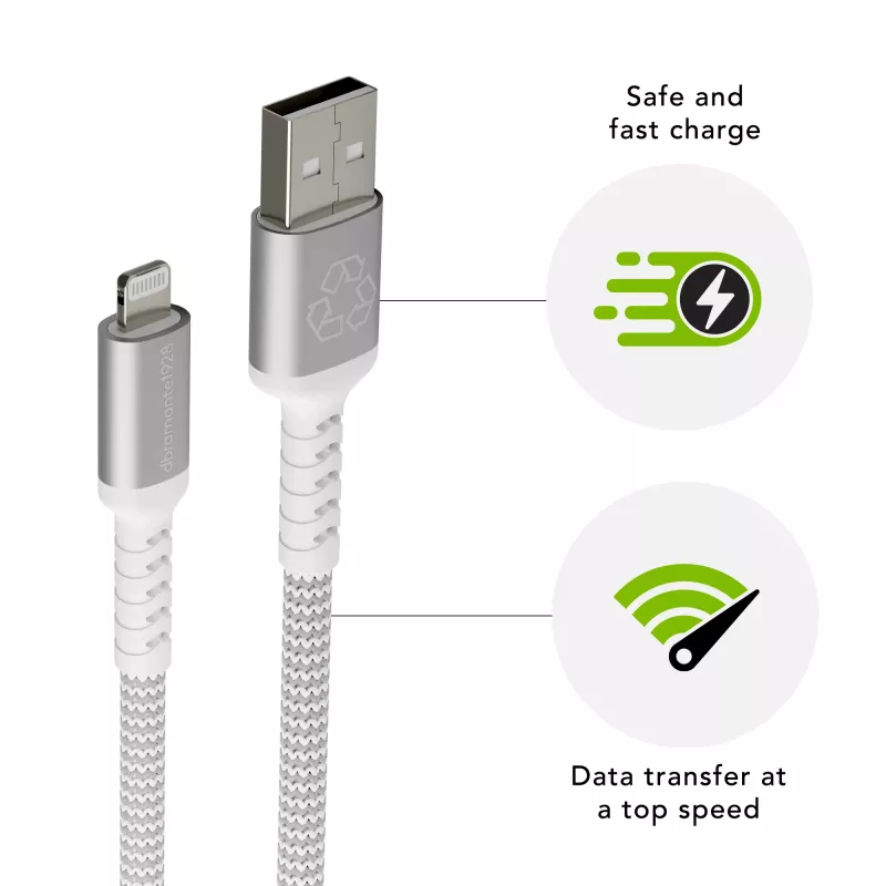 dbramante1928 re-charge Pro - BRD kábel 2,5 m USB-A na Lightning -W