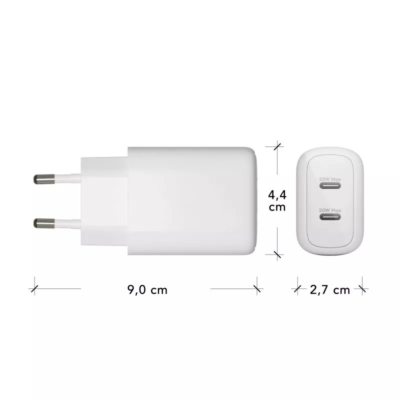 dbramante1928 re-charge Pro - EU nástenná nabíjačka 2x USB-C 20W - W
