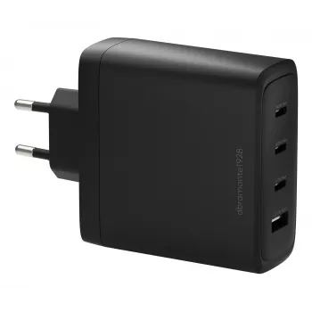 dbramante1928 re-charge IT EU nástenná nabíjačka — 3× USB-C (spolu 140 W) + 1× USB-A, interiér, AC, čierna
