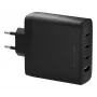 dbramante1928 re-charge IT EU nástenná nabíjačka — 3× USB-C (spolu 140 W) + 1× USB-A, interiér, AC, čierna