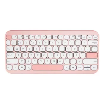 Bezdrôtová ASUS Marshmallow KW100 75% Bluetooth klávesnica — QWERTZ Deutsch, nožnicové spínače, ružová