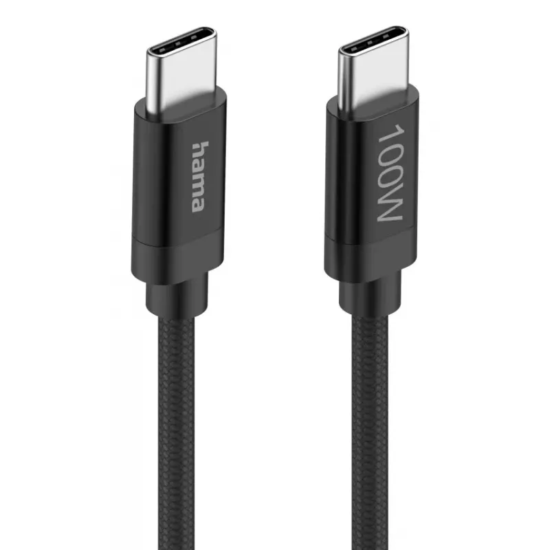 Hama Fabric USB kábel USB 2.0 1,5 m USB C čierny
