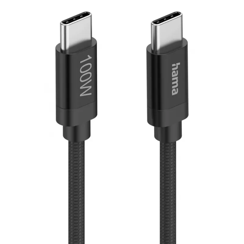 Hama Fabric USB kábel USB 2.0 1,5 m USB C čierny