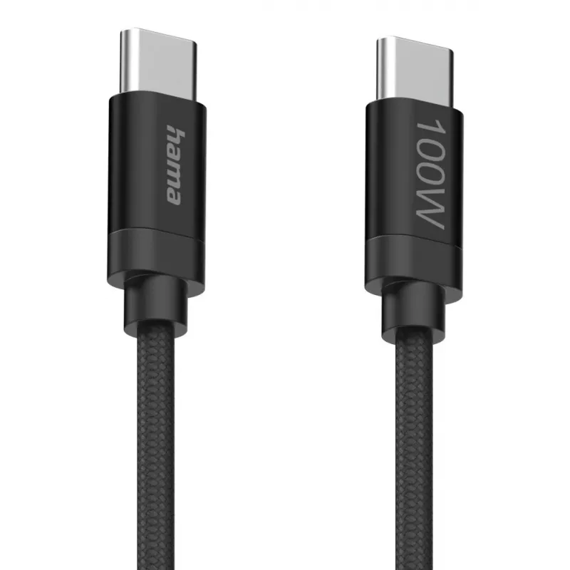 Hama Fabric USB kábel USB 2.0 1,5 m USB C čierny