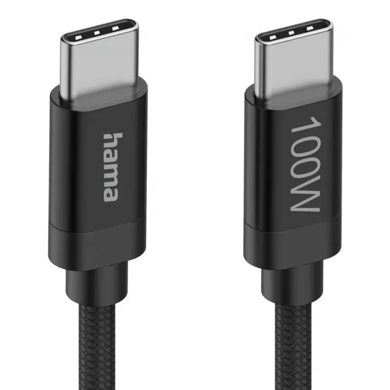 Hama Fabric USB kábel USB 2.0 1,5 m USB C čierny