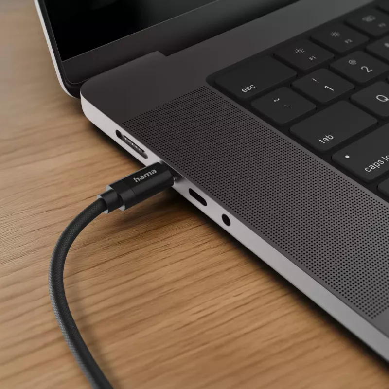 Hama Fabric USB kábel USB 2.0 1,5 m USB C čierny