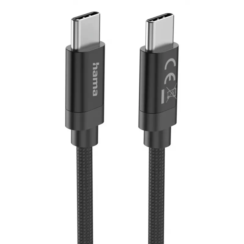 Hama Fabric USB kábel USB 2.0 3 m USB C čierny