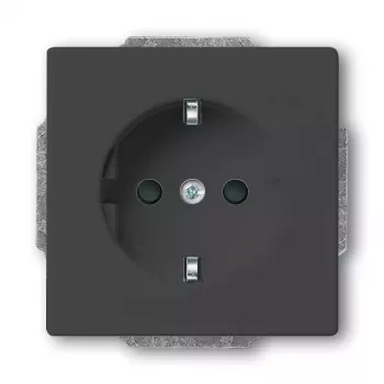 Zásuvka CEE 7/3 Busch-Jaeger 2013-0-5265, 2P+E, 250V/16A, čierna, 71×41 mm