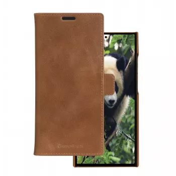 Puzdro s klopou na mobil dbramante1928 Lynge pre Samsung Galaxy S23 Ultra, tan, 3 priehradky na karty, vhodné pre 17,3 cm (6,8