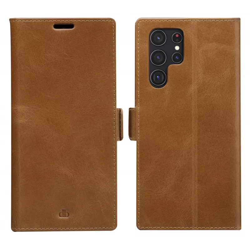 Puzdro s klopou dbramante1928 Copenhagen slim pre Samsung Galaxy S22 Ultra, 6,8 inch displej, Tan