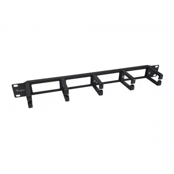 Equip 19-palcový rackový montážny panel na manažment káblov, čierny