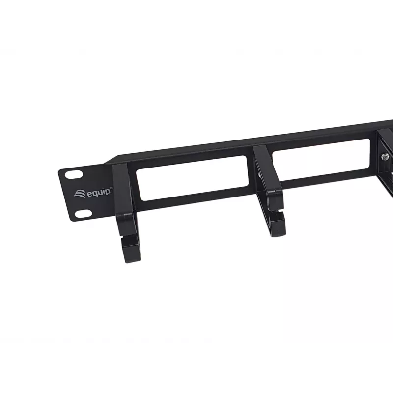 Equip 19-palcový rackový montážny panel na manažment káblov, čierny