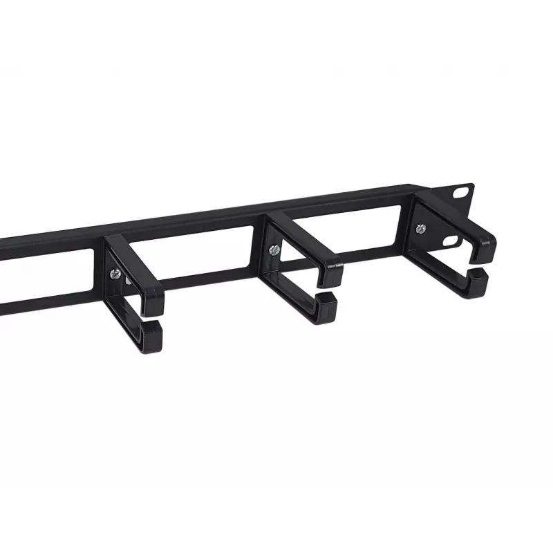 Equip 19-palcový rackový montážny panel na manažment káblov, čierny