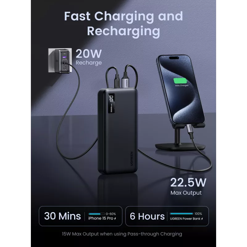 Ugreen 25683 powerbank 20000 mAh čierna
