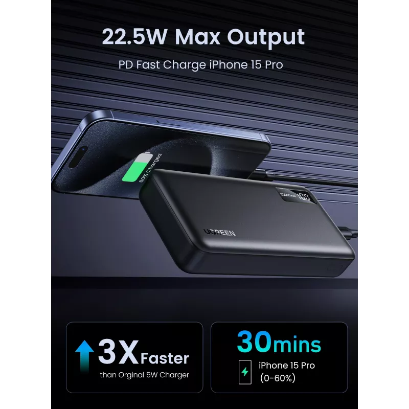 Ugreen 25683 powerbank 20000 mAh čierna