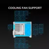 Mini Tower PC skriňa Cougar FV150 ARGB biela — Micro-ATX / Mini-ITX, bočné okno, 2x120mm + 1x120mm ventilátory, 2,5 palcové a 3,5 palcové pozície