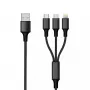 USB kábel 2GO 797154 3m USB B USB C/Micro-USB B/Lightning čierny