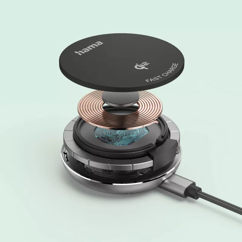 Hama 00201735 mobilná nabíjačka smartfón čierna USB bezdrôtové nabíjanie rýchle nabíjanie interiér