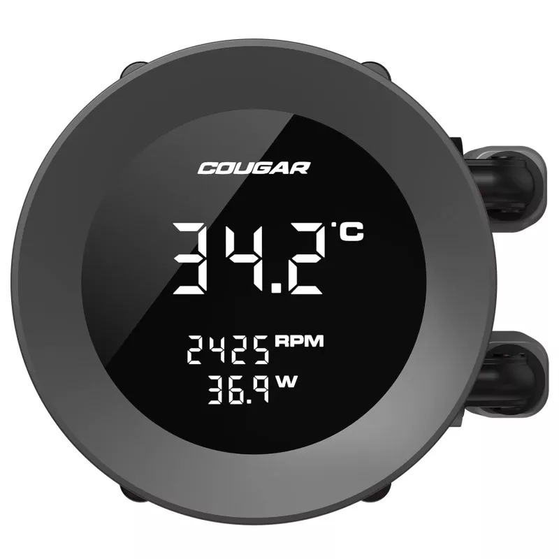 All-in-One kvapalinový chladič CPU Cougar Poseidon Vistek 360, ARGB, 120-mm ventilátory, 700–2500 ot/min, čierny