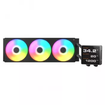 All-in-One kvapalinový chladič CPU Cougar Poseidon Vistek Pro 360, ARGB, 120-mm ventilátory, čierny, podpora viacerých socketov