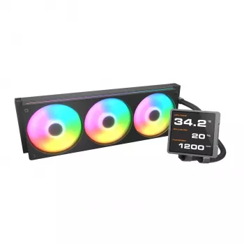 All-in-One kvapalinový chladič CPU Cougar Poseidon Vistek Pro 360, ARGB, 120-mm ventilátory, čierny, podpora viacerých socketov
