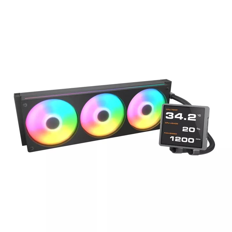 All-in-One kvapalinový chladič CPU Cougar Poseidon Vistek Pro 360, ARGB, 120-mm ventilátory, čierny, podpora viacerých socketov