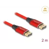 DeLOCK DisplayPort kábel 16K 60 Hz 2 m červený kov