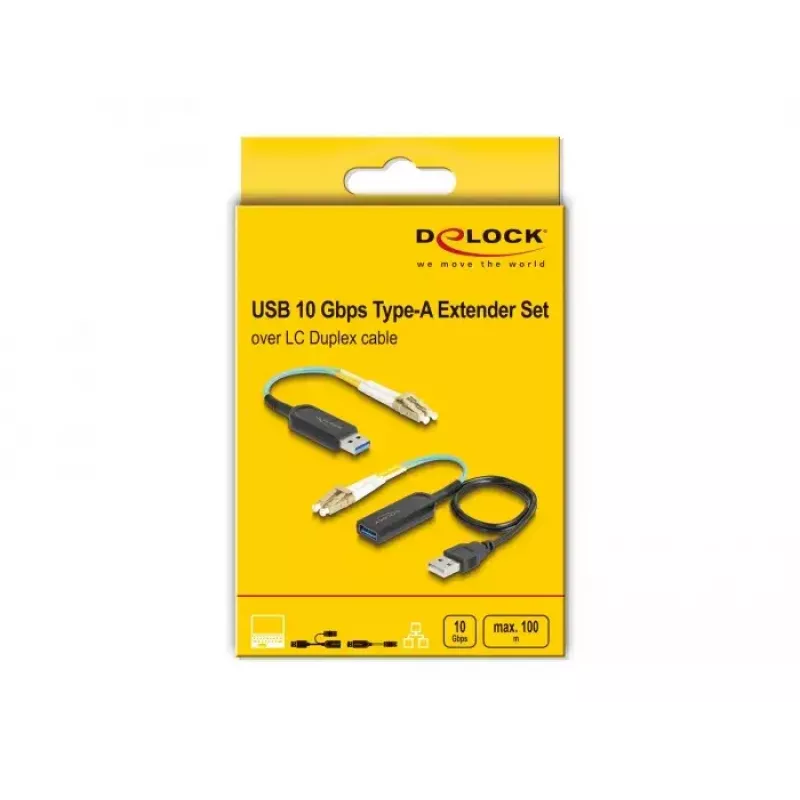 DeLOCK USB predlžovacia sada Type-A 10 Gbit/s 0,2 m čierna 66466